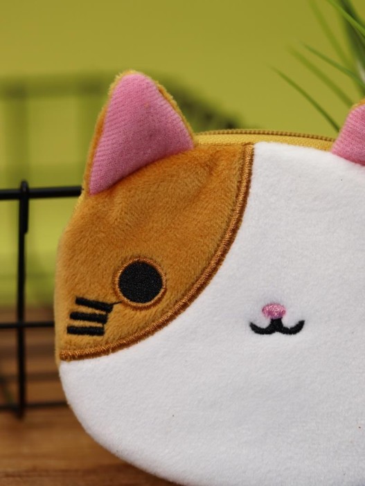 Кошелёк плюшевый &quot;Smiling cat&quot;, brown (9*11,5 см) 