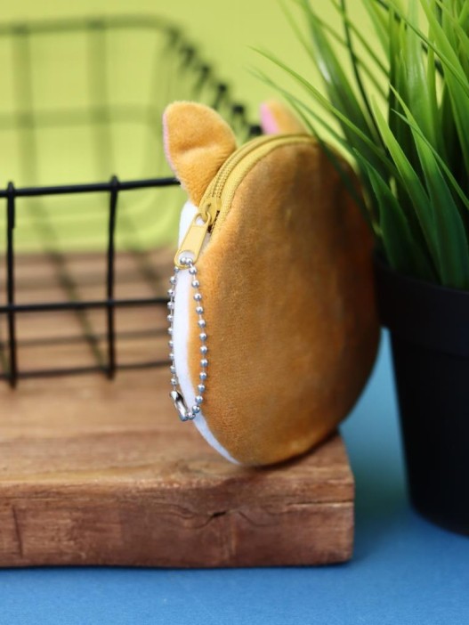 Кошелёк плюшевый &quot;Smiling cat&quot;, brown (9*11,5 см) 