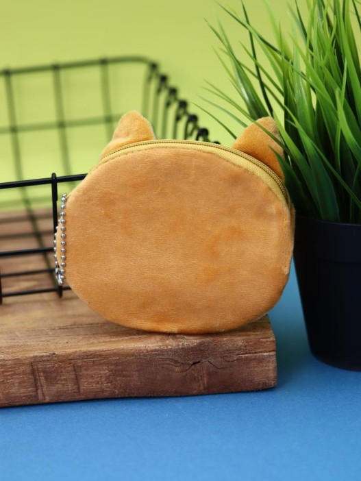Кошелёк плюшевый &quot;Smiling cat&quot;, brown (9*11,5 см) 