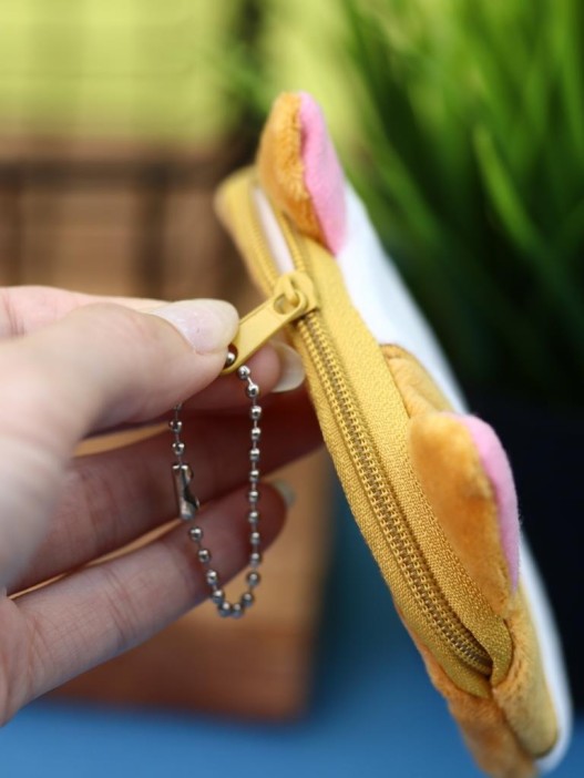 Кошелёк плюшевый &quot;Smiling cat&quot;, brown (9*11,5 см) 