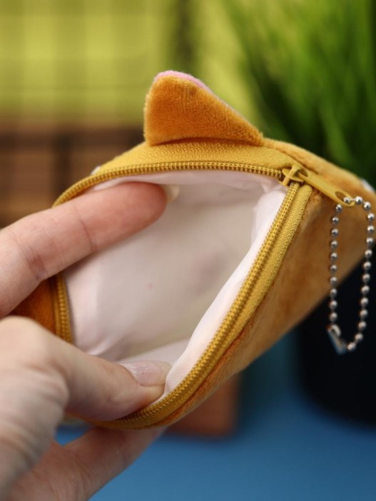 Кошелёк плюшевый &quot;Smiling cat&quot;, brown (9*11,5 см) 