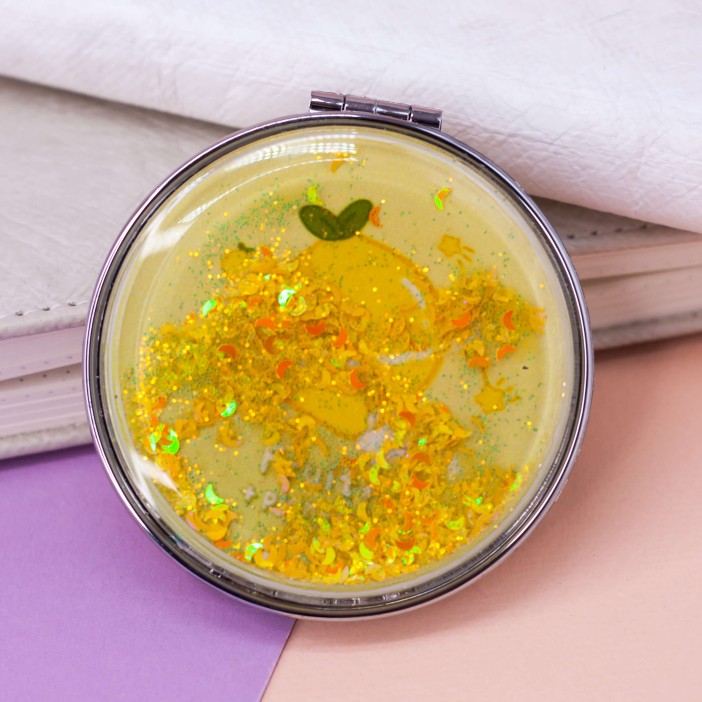 Зеркало-шейкер раскладное &quot;Fuit lemon&quot;, yellow (7*7 см) 