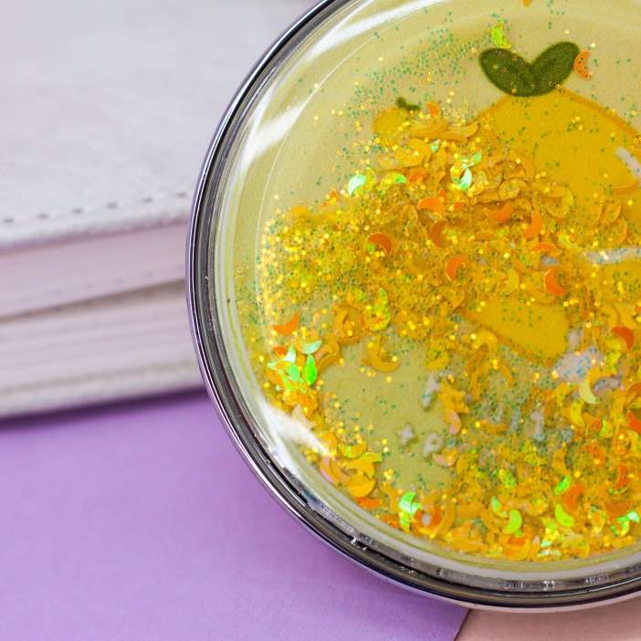 Зеркало-шейкер раскладное &quot;Fuit lemon&quot;, yellow (7*7 см) 