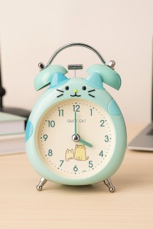Часы-будильник "Cat", green