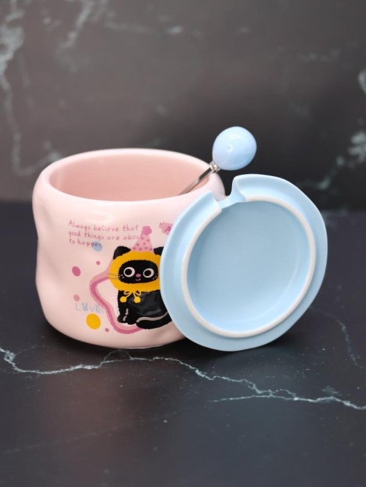 Кружка «Lovely cat, birthday», pink (450 ml) 