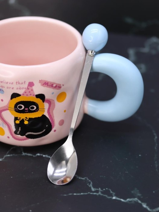 Кружка «Lovely cat, birthday», pink (450 ml) 