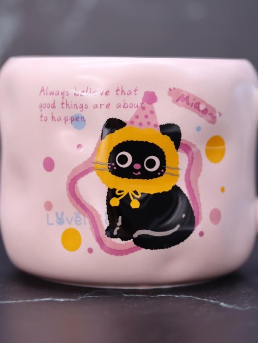 Кружка «Lovely cat, birthday», pink (450 ml) 