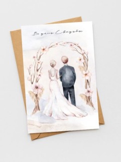 Набор двойных открыток 5 шт. «Желаю счастья, любви и согласия», 10*15 см