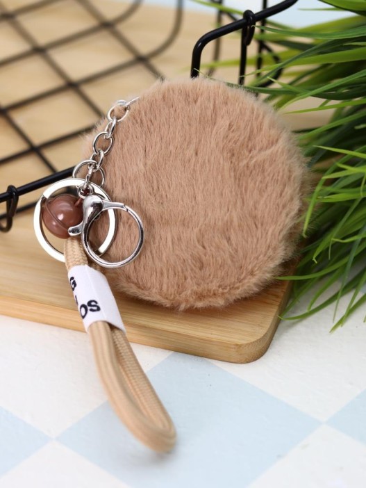 Плюшевое раскладное зеркало с брелоком "Capybara", коричневое (7*7 см) 