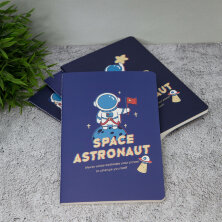 Блокнот (А5) "Space astronaut star", black