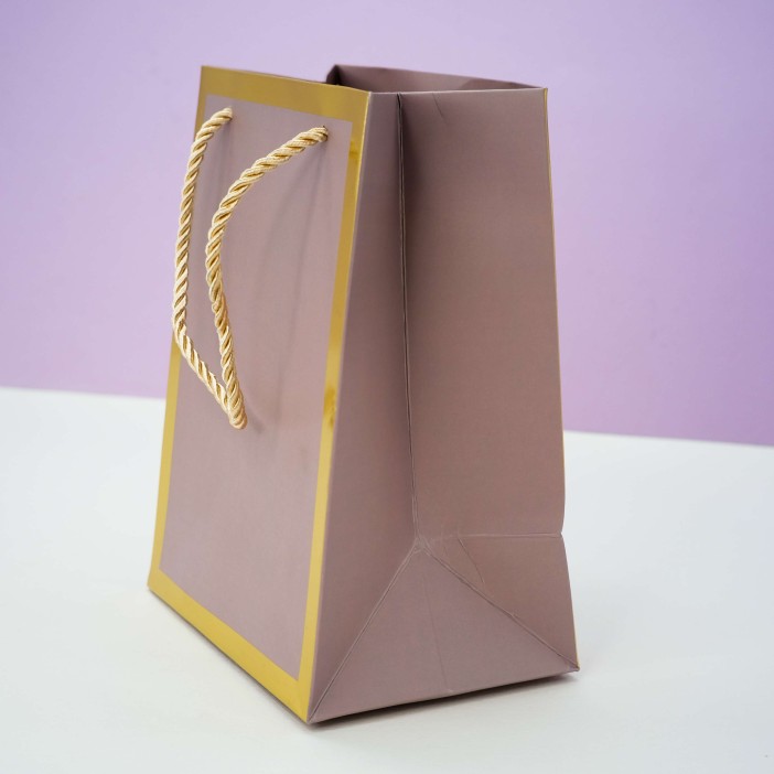 Пакет подарочный (XS) «Classic line», light brown (19.5*14.5*10) 