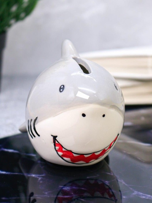 Копилка керамическая «Акула/Shark», grey (15х8,5 см) 