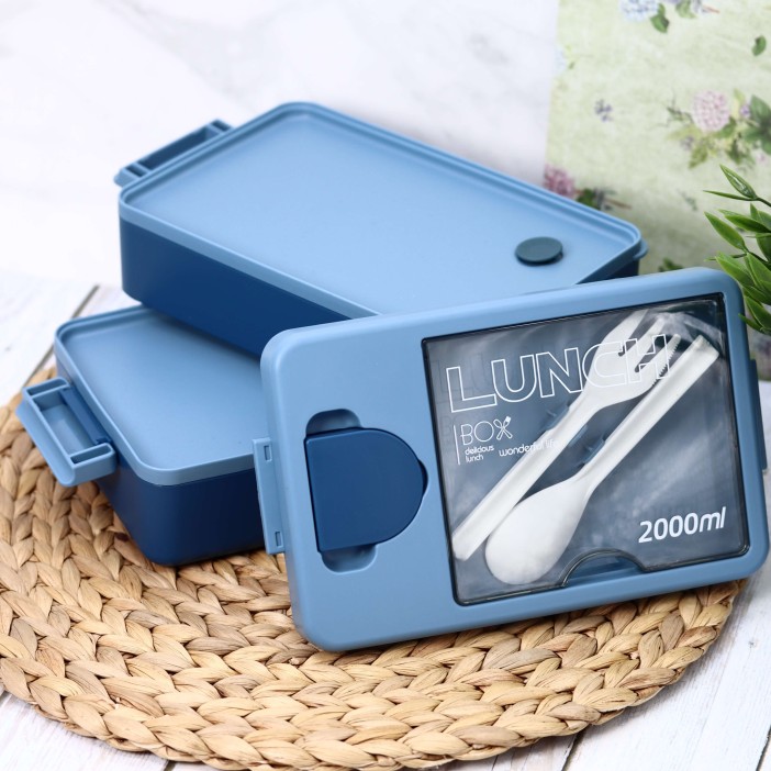 Ланчбокс &quot;Food time&quot;, blue, 2 яруса, 2000 мл 