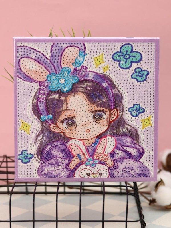 Алмазная мозаика на подрамнике Draw Me! "Милая девушка", (20*20 см)