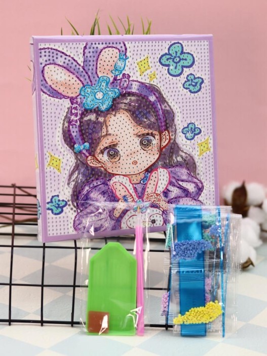 Алмазная мозаика на подрамнике Draw Me! «Sweet girl», (20*20 см) 