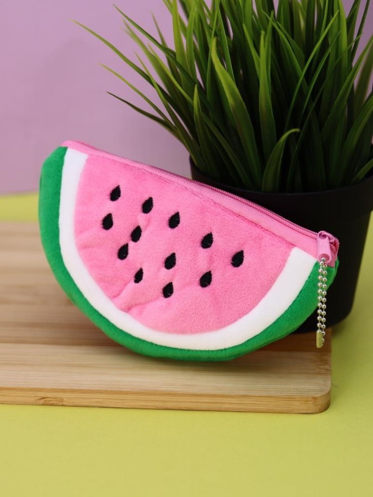 Кошелёк плюшевый "Watermelon", pink (14*8,5 см)