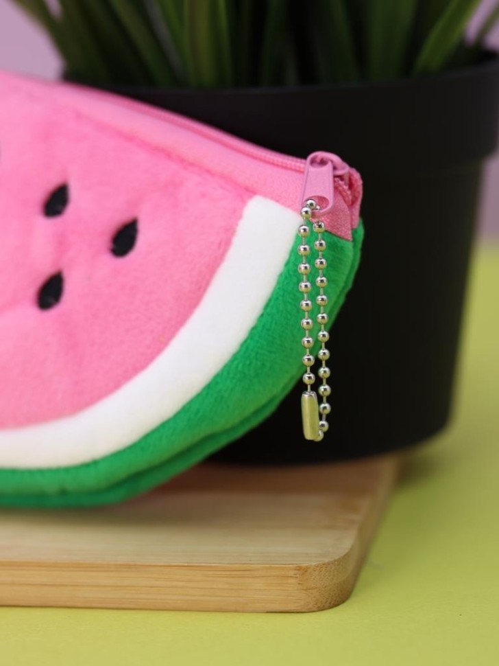 Кошелёк плюшевый "Watermelon", pink (14*8,5 см)