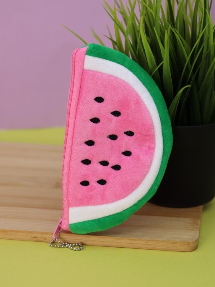 Кошелёк плюшевый "Watermelon", pink (14*8,5 см)