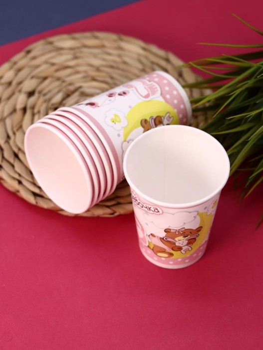 Набор бумажных стаканов 6 шт. С новорожденным &quot;У нас девочка&quot; (250 мл) 