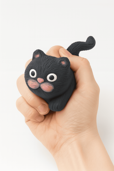 Мялка - антистресс «Soft cat», black 
