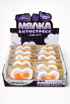 Мялка - антистресс «Яичница», шоубокс iLikeGift 12 шт.
