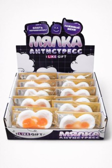 Мялка - антистресс «Яичница», шоубокс iLikeGift 12 шт.