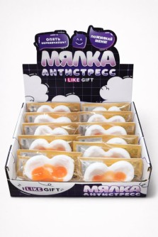 Мялка - антистресс «Яичница», шоубокс iLikeGift 12 шт.