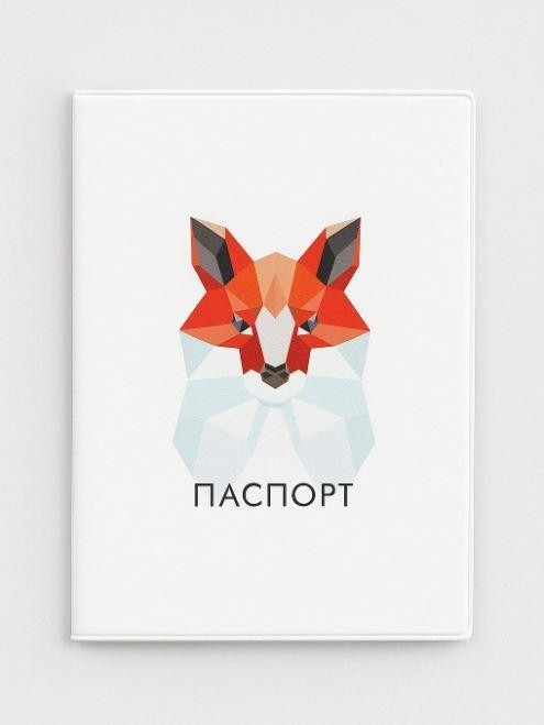 Обложка для паспорта "Графическая лиса", плотность 600 мкм