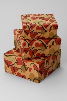 Набор подарочных коробок 3 в 1 «From the heart», 15*15*6.5-17*17*8-19*19*9.5