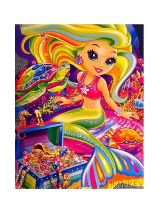 Алмазная мозаика без подрамника &quot;Русалочка с сокровищами&quot;, 15х20 см 