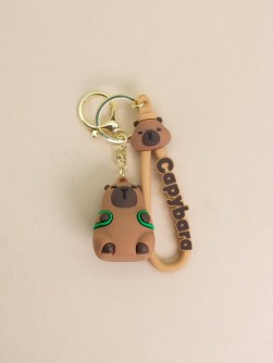 Брелок "Капибара с рюкзачком", коричневый