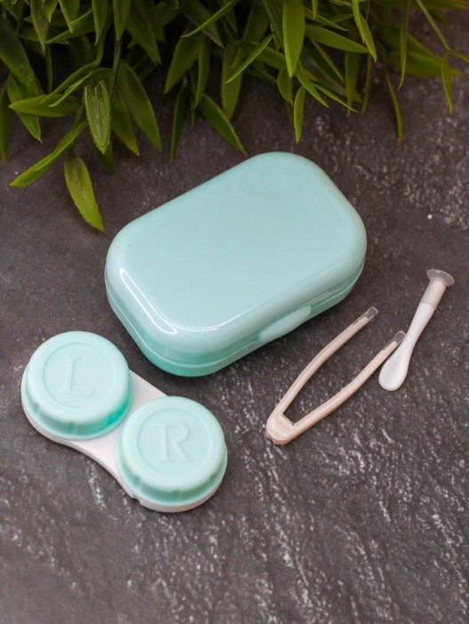 Контейнер для линз «Classic horizontal», light blue 
