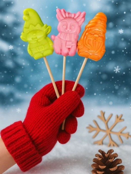 Карамель леденцовая &quot;Помощники Санты&quot;, 24г х 36шт (фейхоа, малина, мультифрукт) 