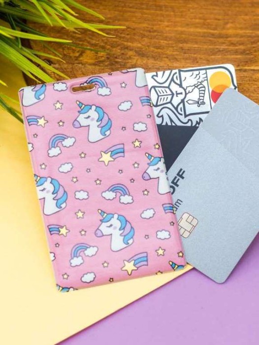 Держатель для карт &quot;Rainbow Unicorn pink&quot; (6,5 х 10,4 см) 