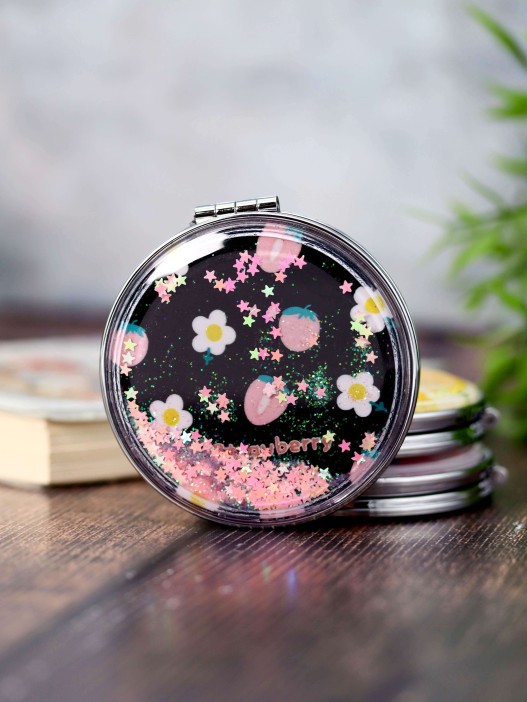 Зеркало &quot;Nice strawberry with flowers&quot;, black 