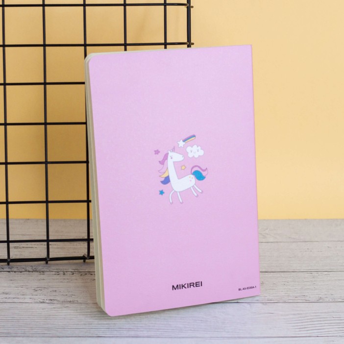 Тетрадь (A5) "Sleeping unicorn and clouds", pink (13.5*20.5) 