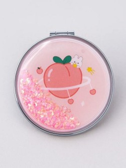 Зеркало-шейкер раскладное "Fuit peach", pink (7*7 см)