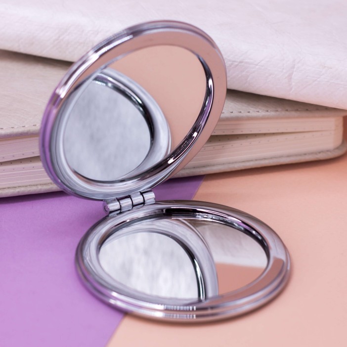 Зеркало-шейкер раскладное "Fuit peach", pink (7*7 см) 