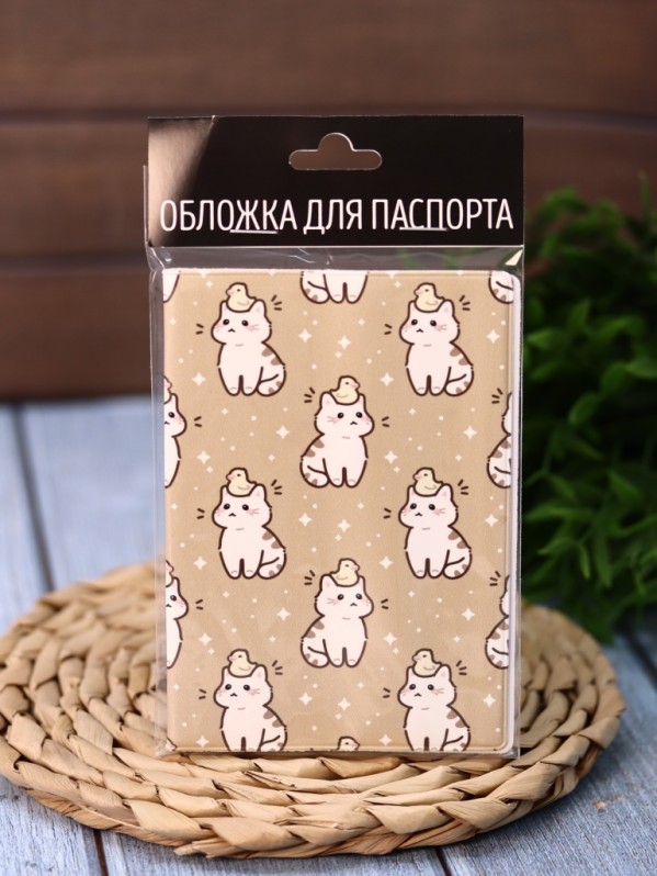 Обложка для паспорта Аниме "Много котов и уток"
