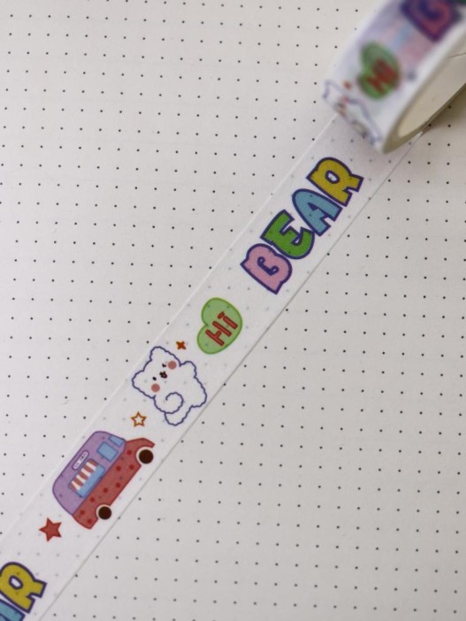 Декоративный скотч "Bear bus", green 