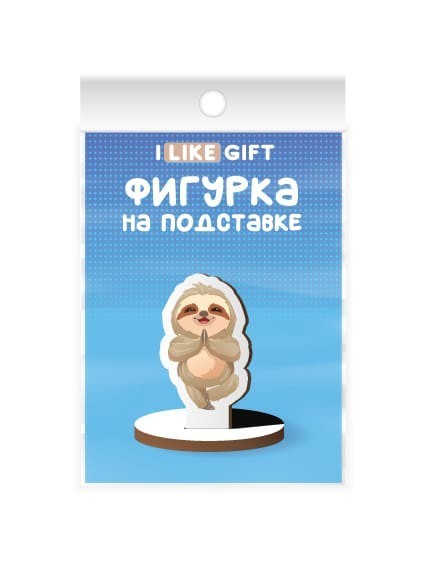 Деревянная фигурка на подставке iLikeGift "Ленивец"
