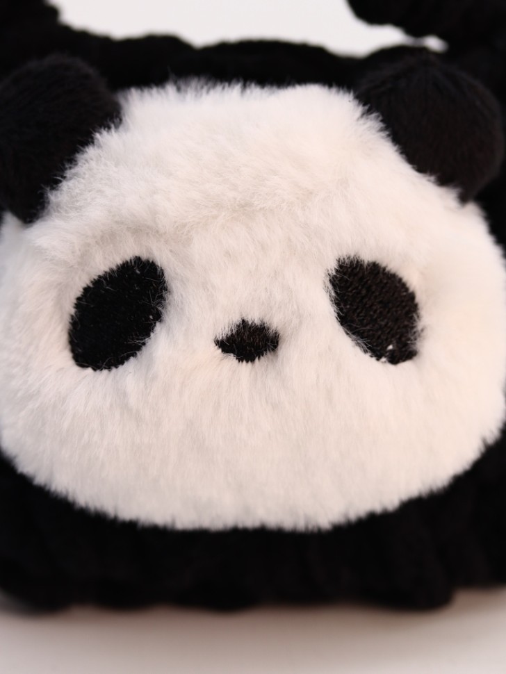Сумочка для наушников "Panda", black (11.5*9.5 см)