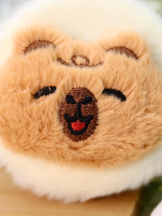 Плюшевое раскладное зеркало с брелоком "Capybara", белое (7*7 см) 