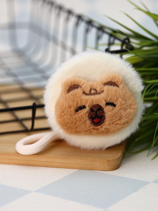 Плюшевое раскладное зеркало с брелоком "Capybara", белое (7*7 см) 