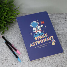 Блокнот (А5) "Space astronaut flag", blue