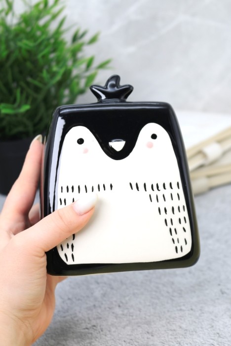 Копилка керамическая «Пингвин», black (13 см) 
