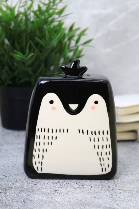 Копилка керамическая «Пингвин», black (13 см) 