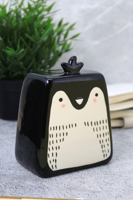 Копилка керамическая «Пингвин», black (13 см) 