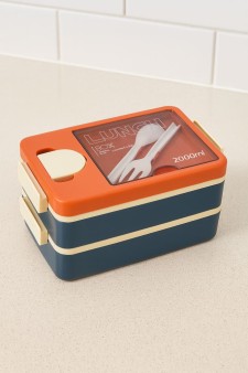 Ланчбокс "Food time", orange-blue (ложка+вилка)