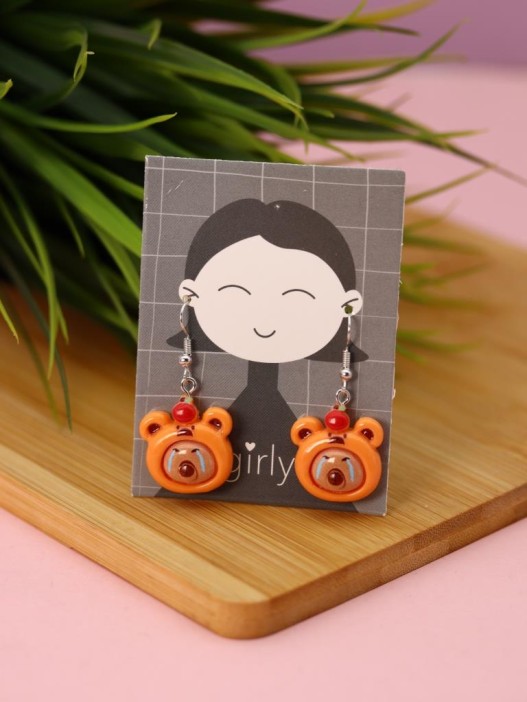 Серьги акриловые GIRLY &quot;Capybara with an apple&quot; 